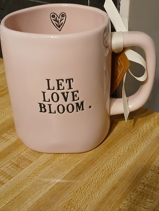 Rae Dunn Other - ❤️Rae Dunn NWT "Let Love Bloom" Double Sided Pink Large Coffee Mug